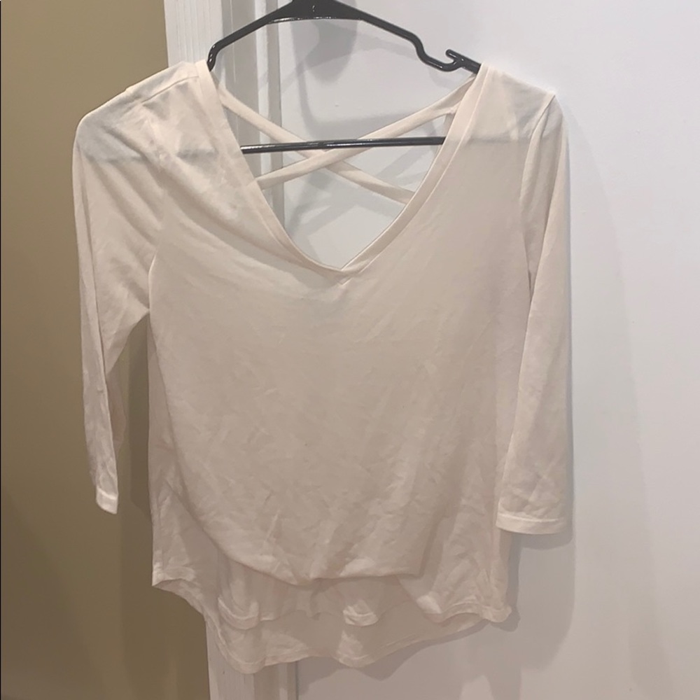 american eagle quarter sleeve crisscross back